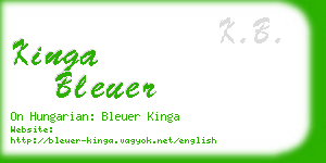 kinga bleuer business card